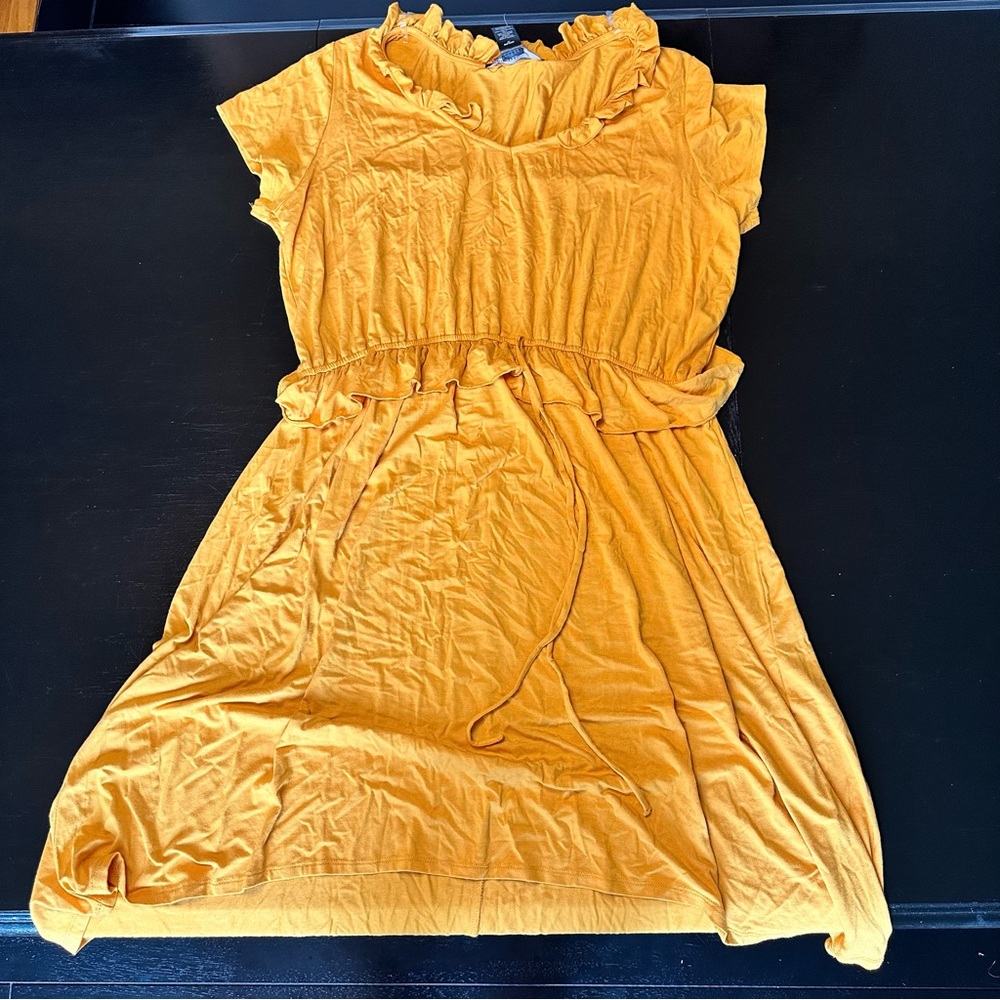 NWT Ashley Stewart Size 18/20 Yellow Dress Sprint Summer Vacation Soft Plus Size
